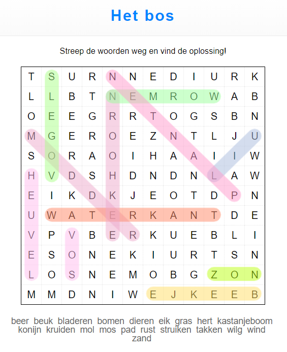 Woordzoeker Maken Met Oplossing - Woordzoekerfabriek.Nl